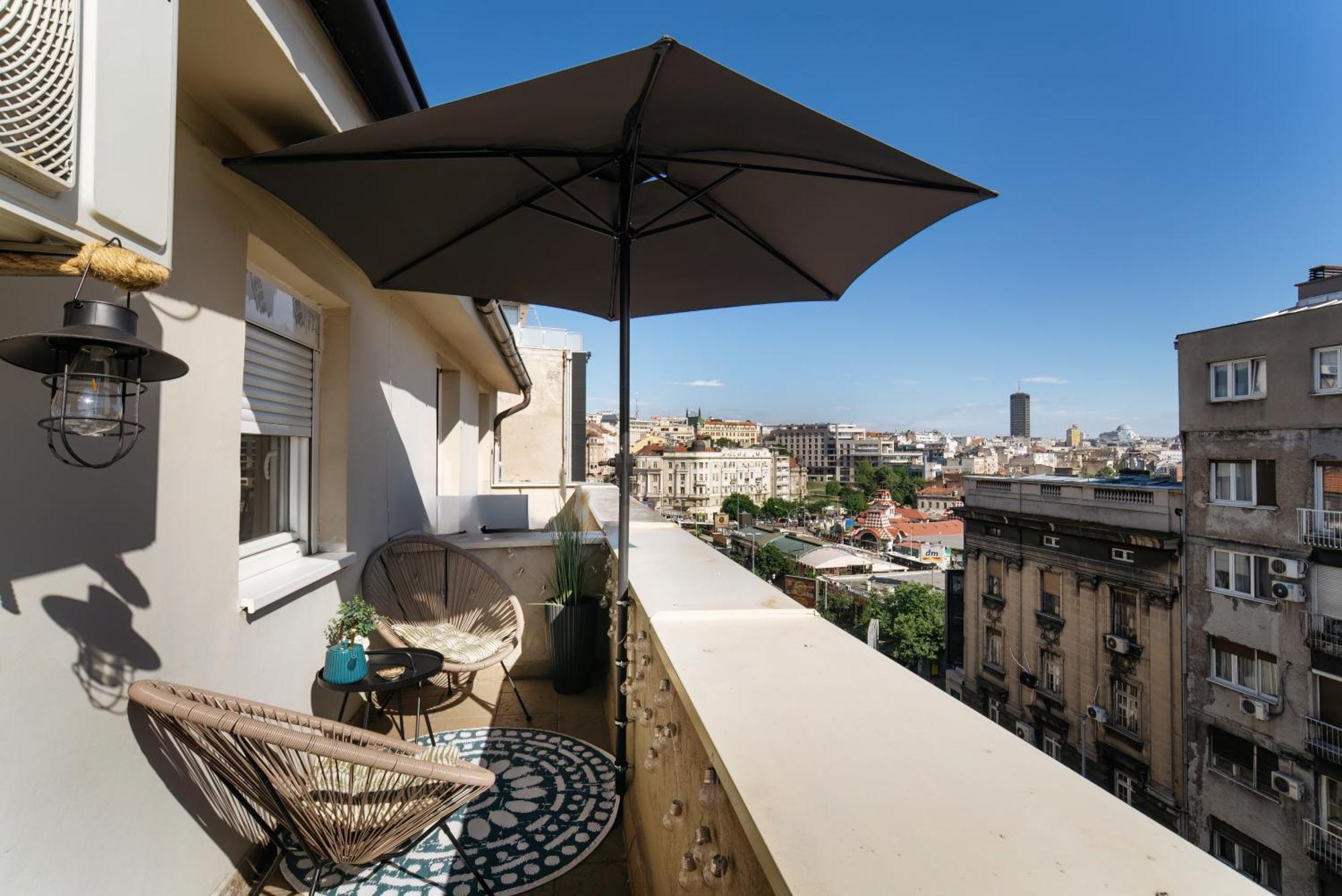 Roof Shelter City View Old Town Renovated Belgrade Luaran gambar